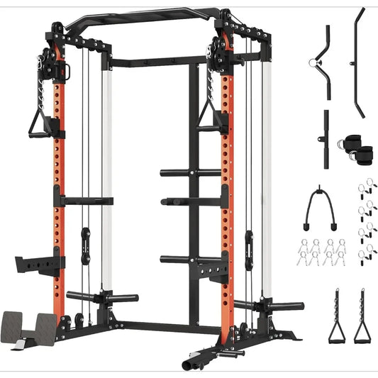 Power Cage with Dual Pulley System