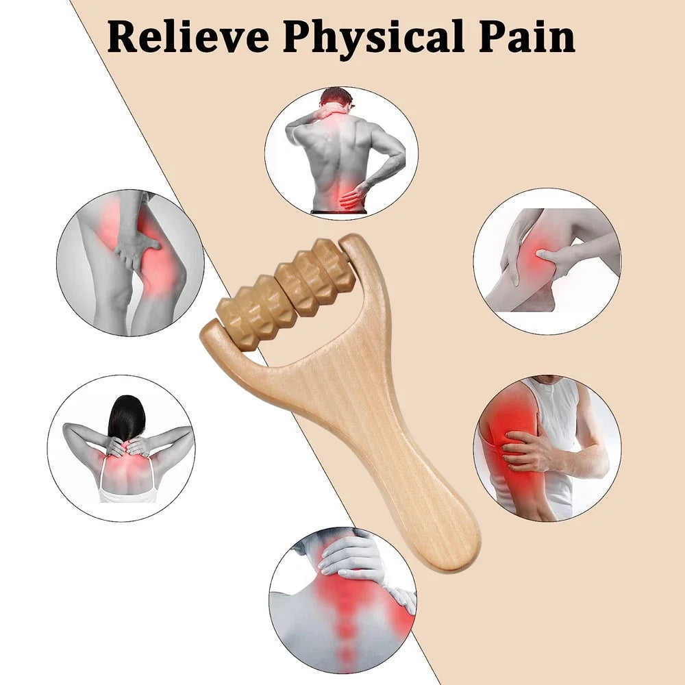 1Pcs Wooden Massage Roller