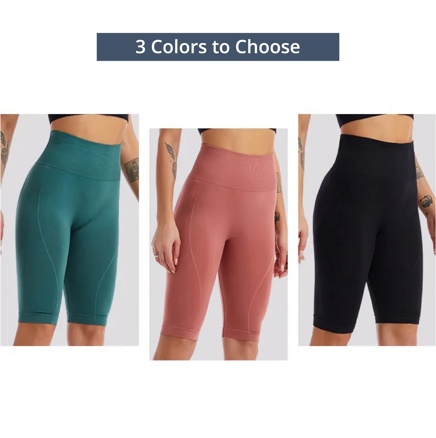 High-waist tummy control bike shorts