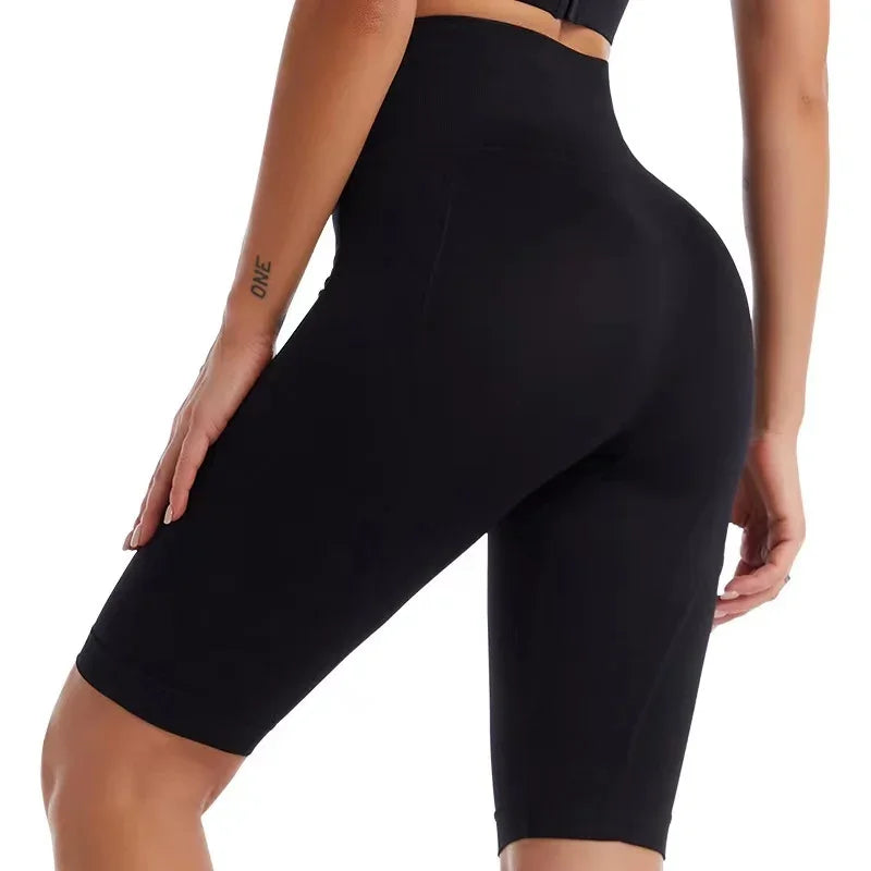 High-waist tummy control bike shorts