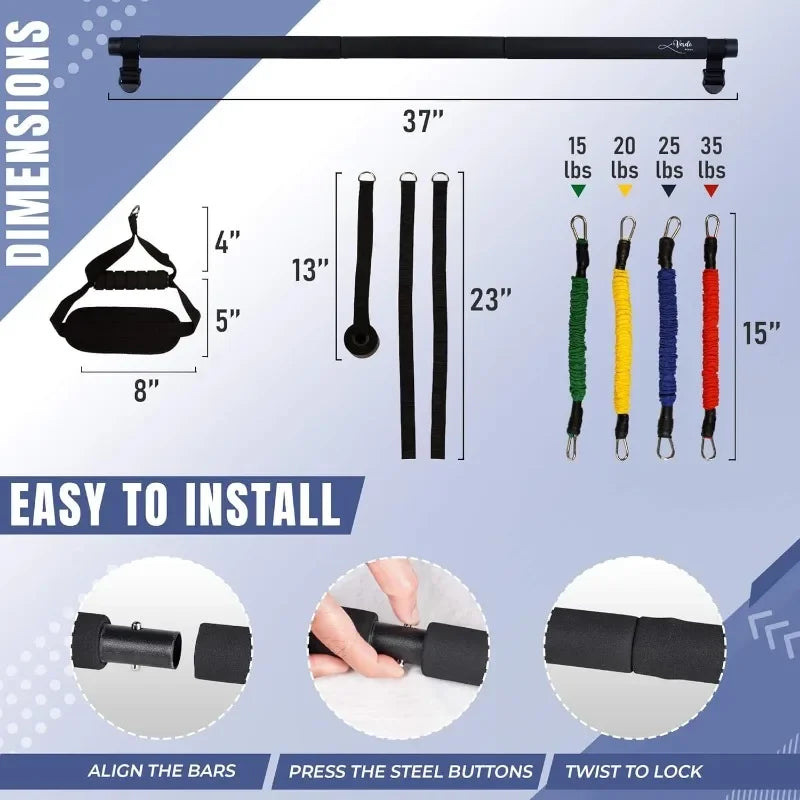 Pilates Bar Kit with Resistance Bands