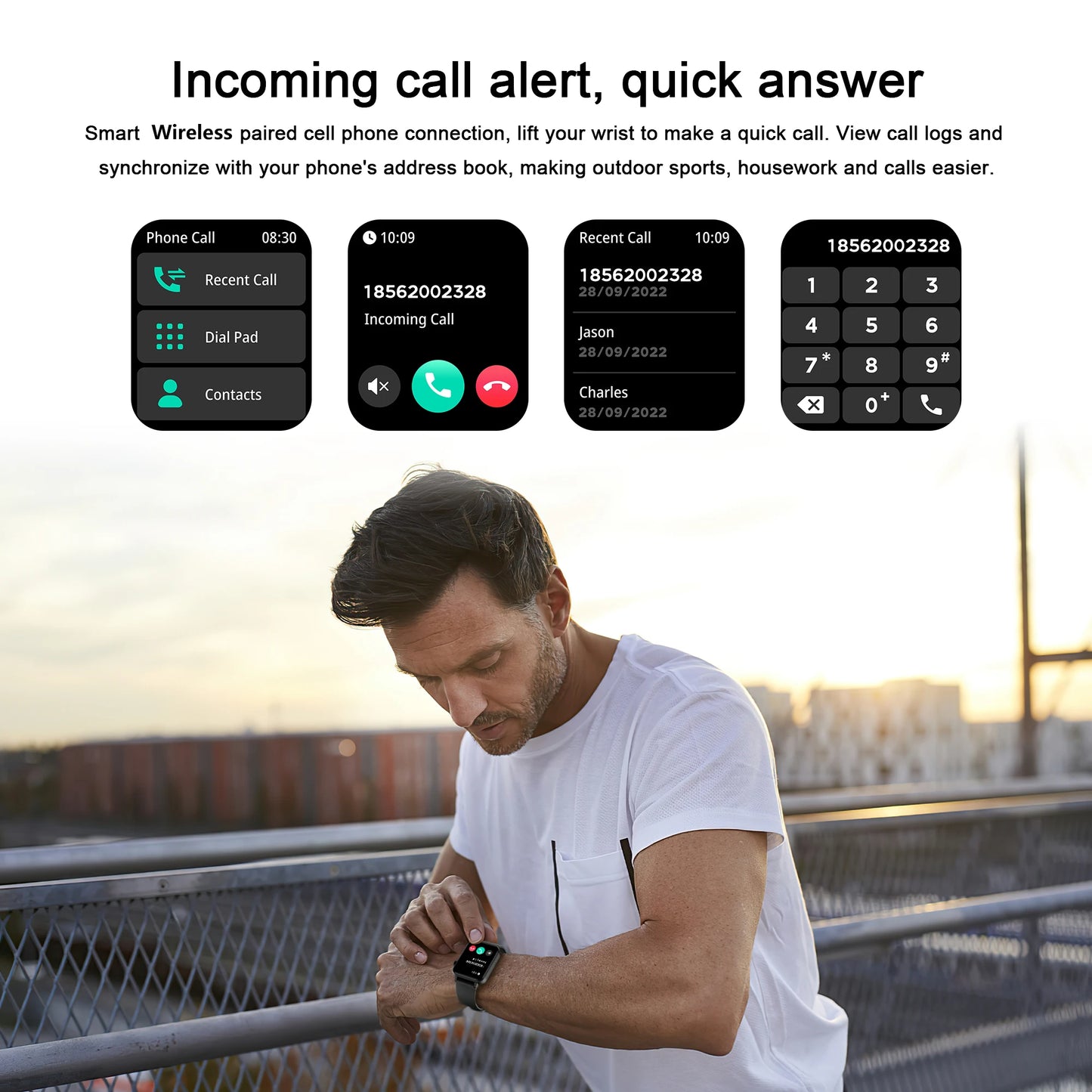 Waterproof Smart Watch/ Heart Rate Monitor for Android