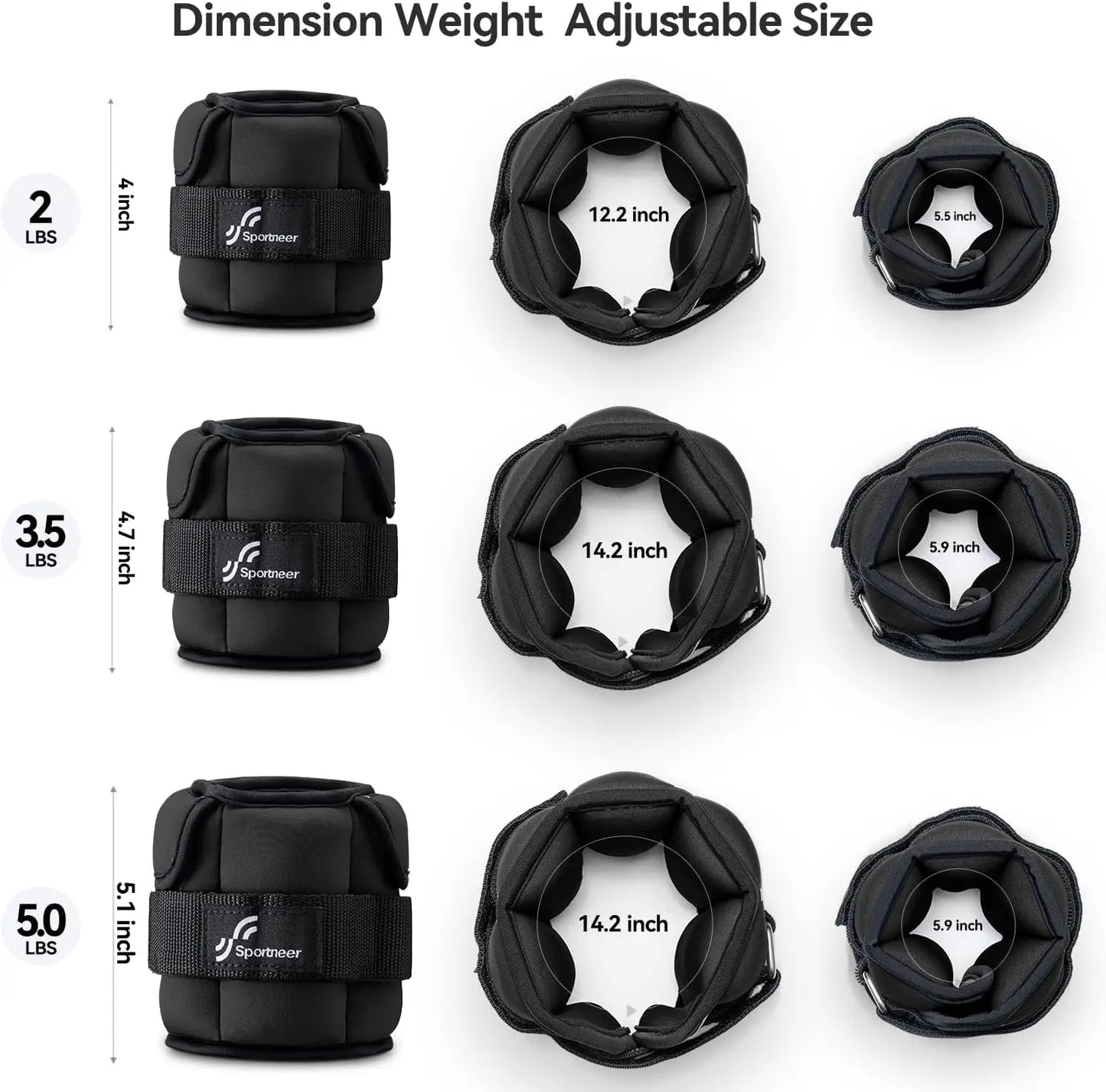 Adjustable Wrist and Ankle Weights 1-10 lbs