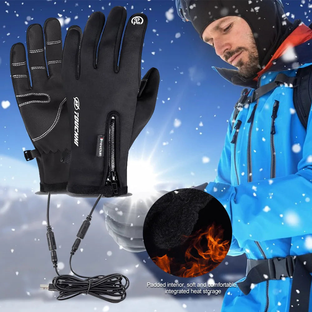 Heated Sports Touch Screen Waterproof /Windproof Gloves