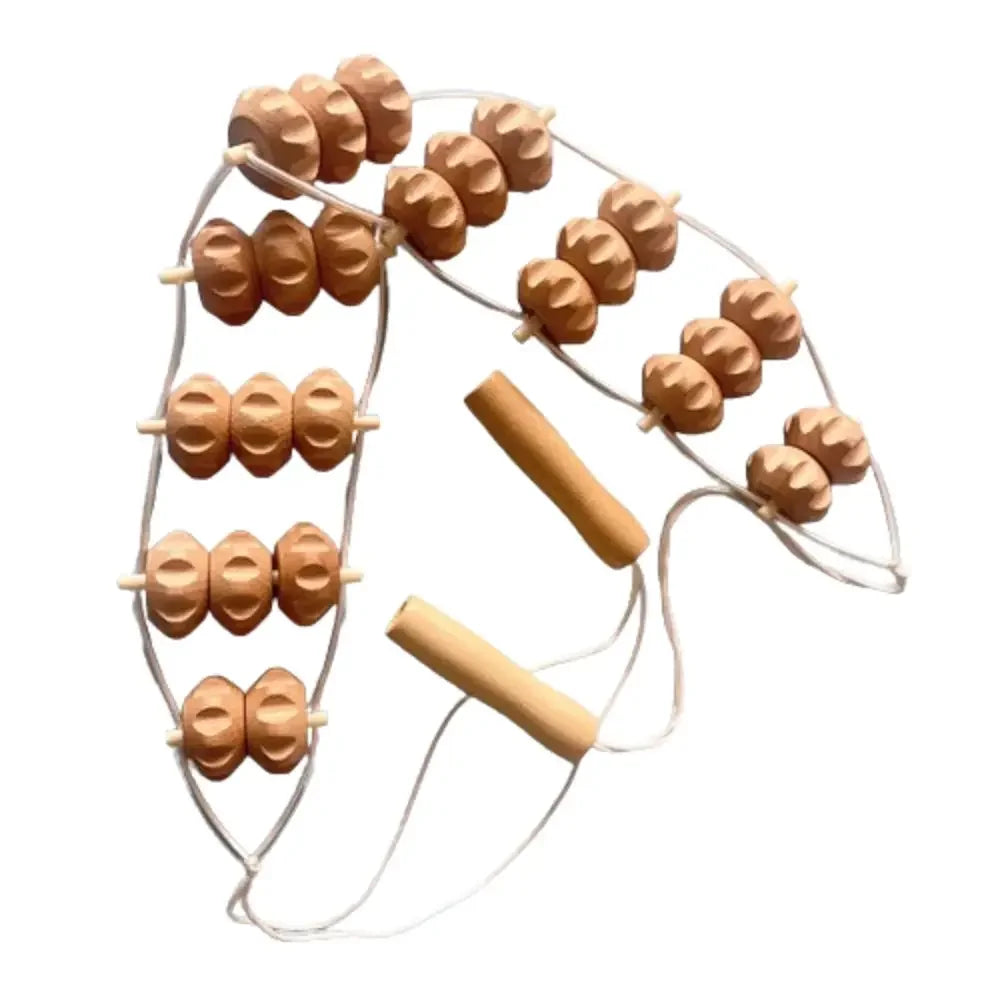 Wooden Massage Roller Rope