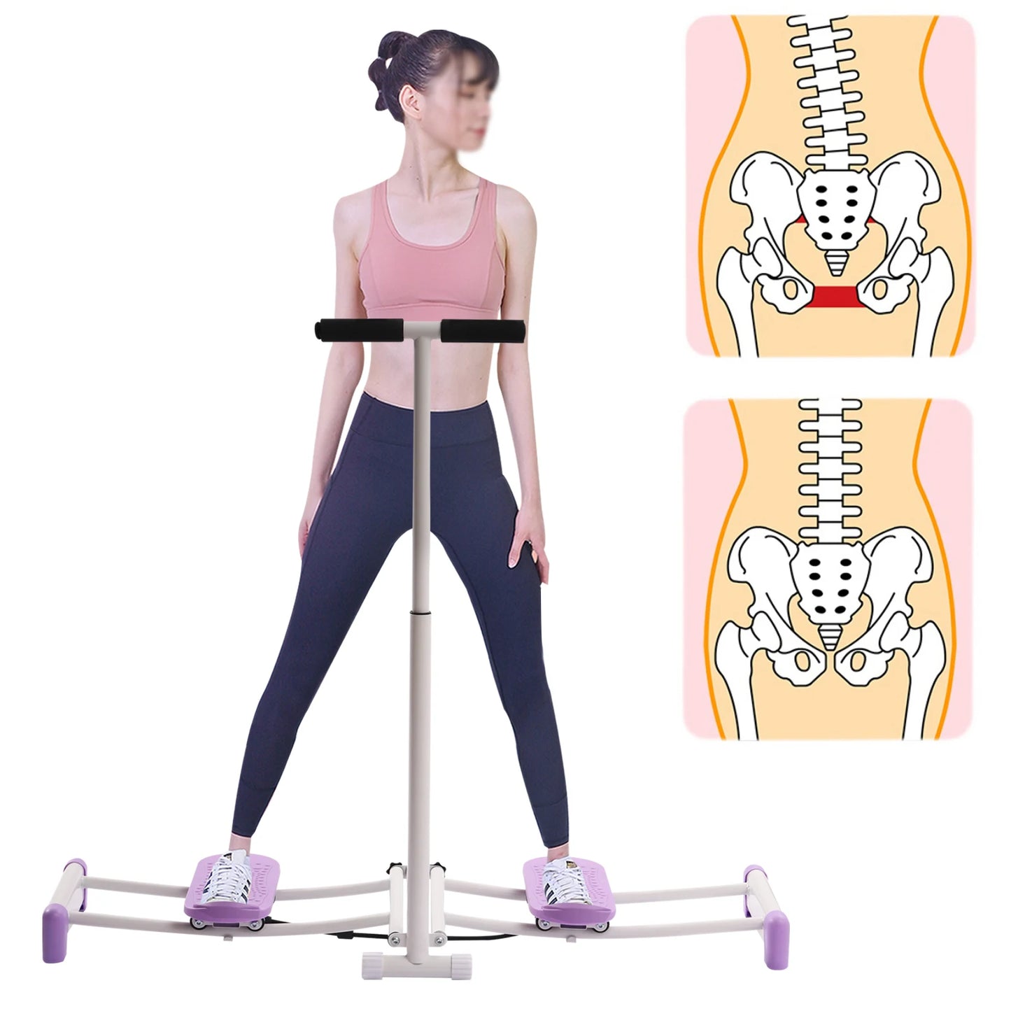 Ski Thin Legs Hip Exerciser Pink/Purple