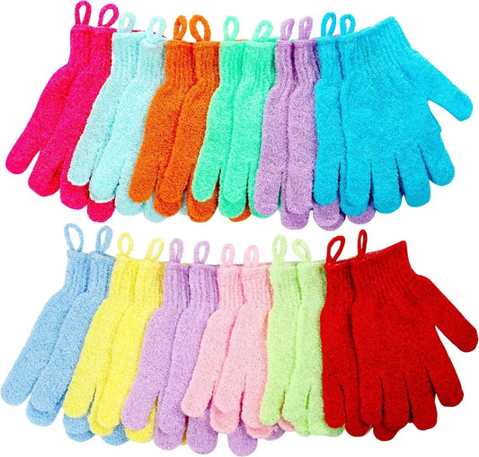 24 Pieces Exfoliating Bath Gloves