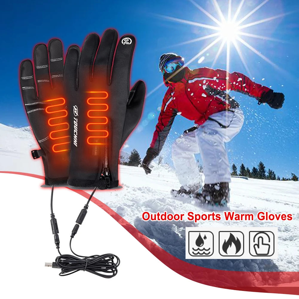 Heated Sports Touch Screen Waterproof /Windproof Gloves