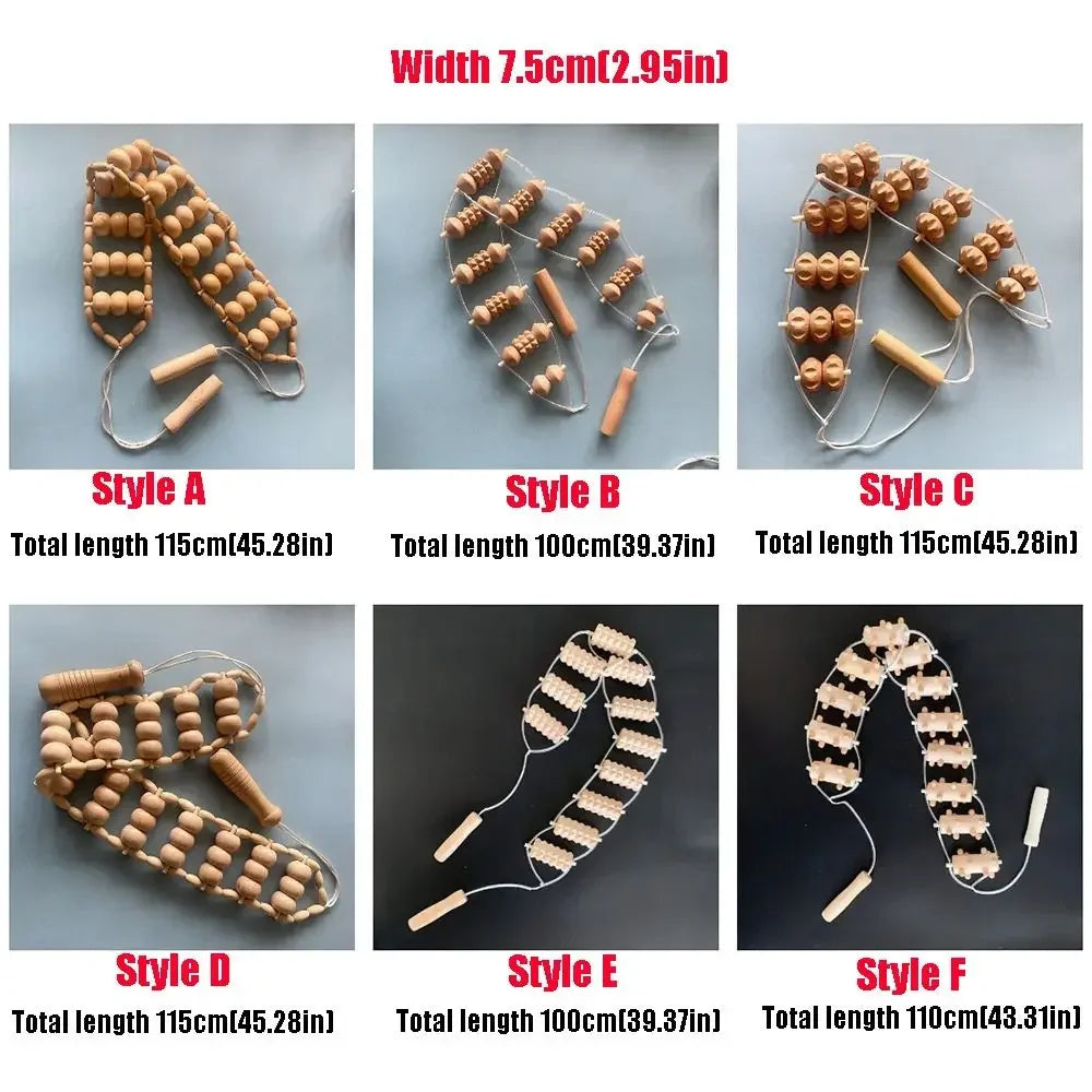 Wooden Massage Roller Rope
