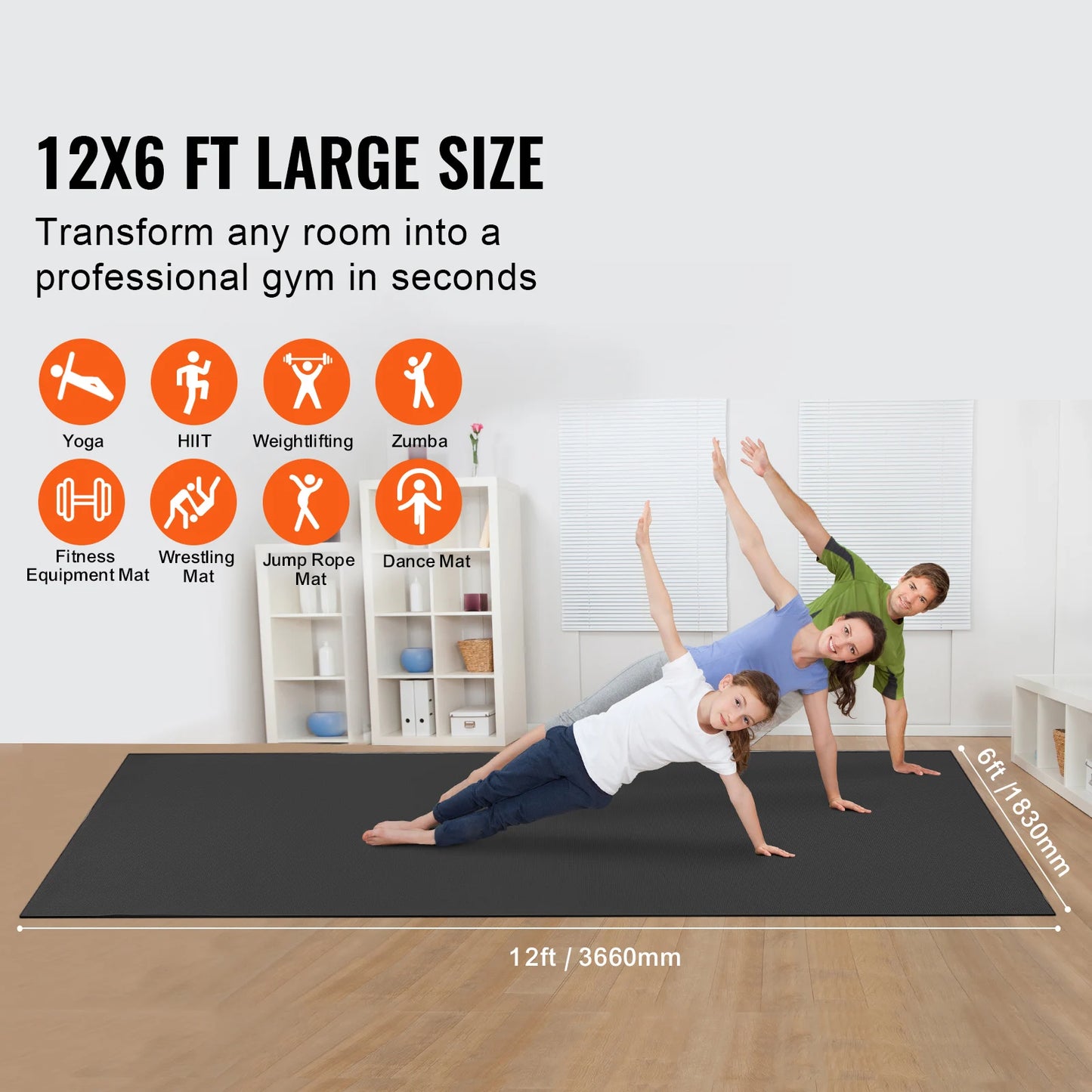 12x6 FT Exercise Mat with Bag