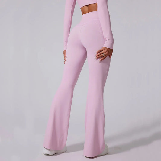 Women High Waist Tummy Control Flared Leggings