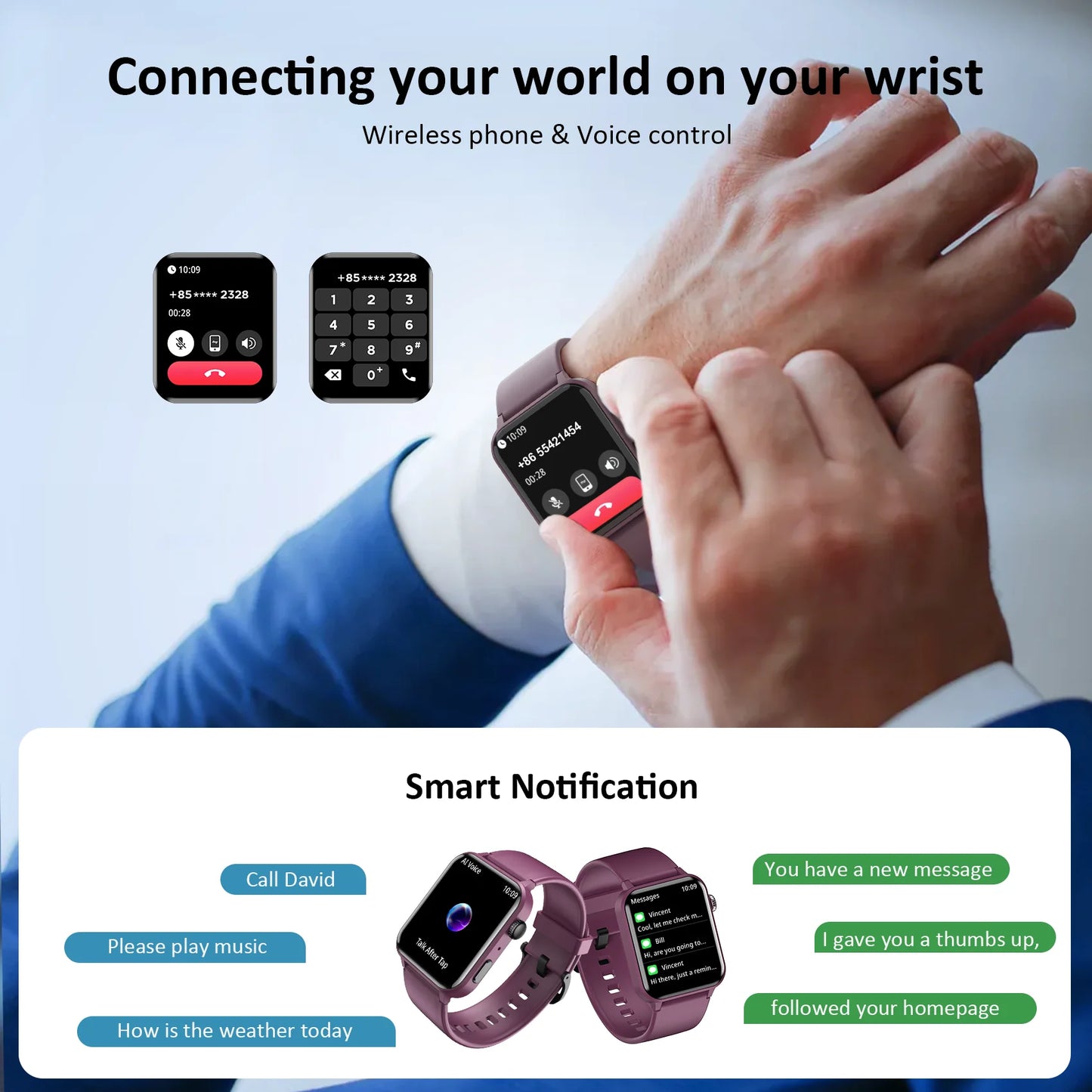 100+ Sports Modes/Health Monitor Smartwatch