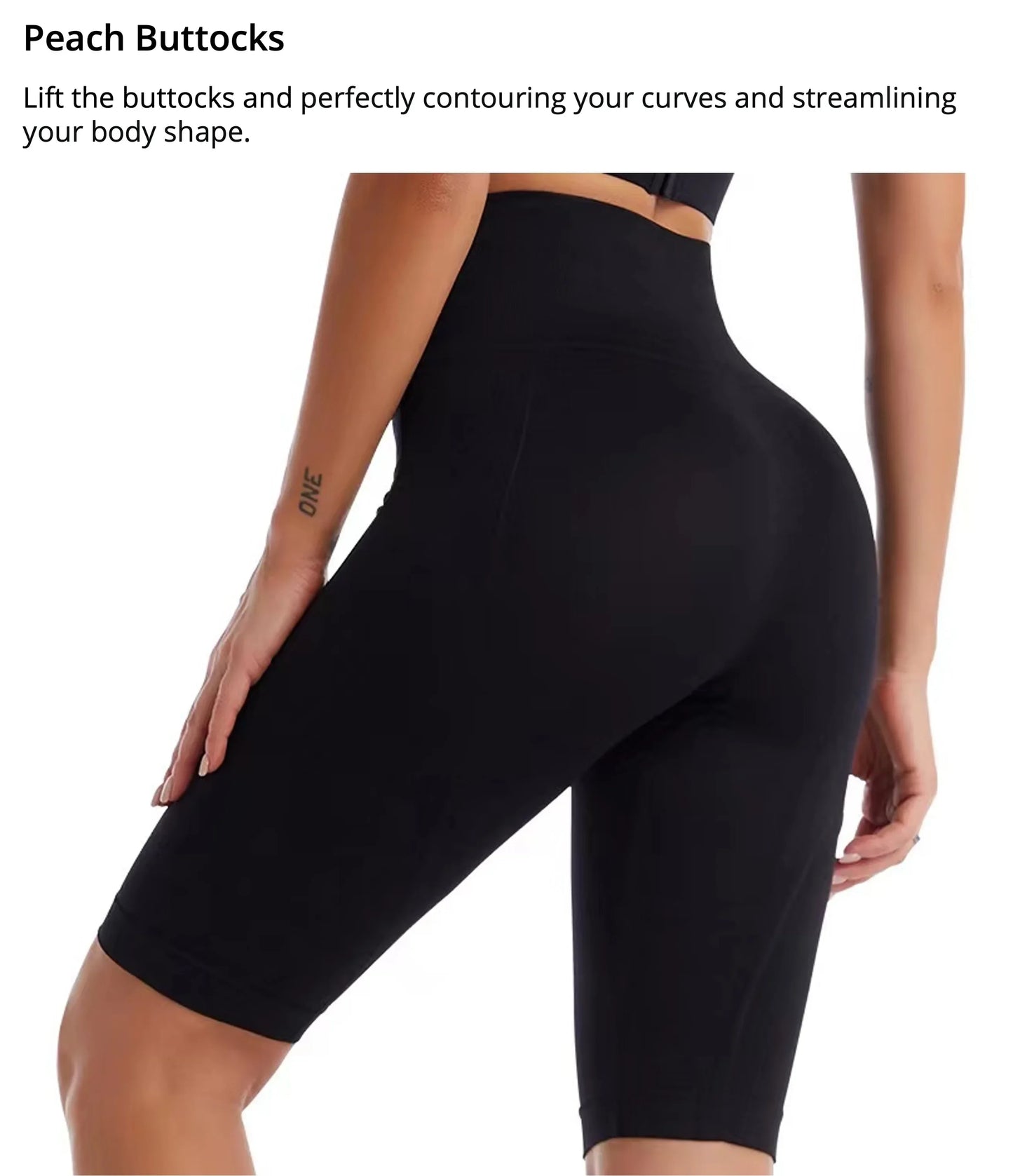 High-waist tummy control bike shorts