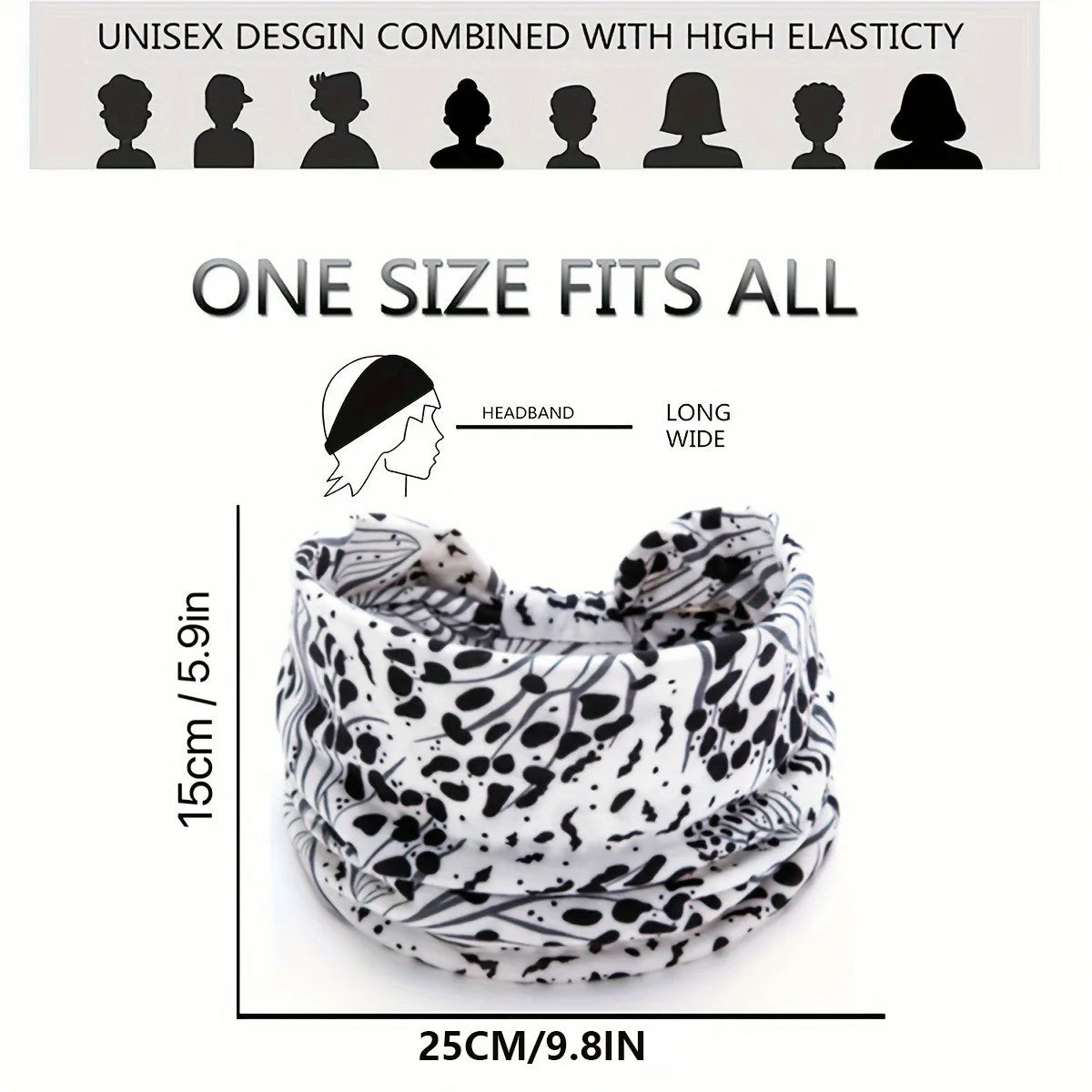 Sweat-absorbent Elastic Cotton Headband