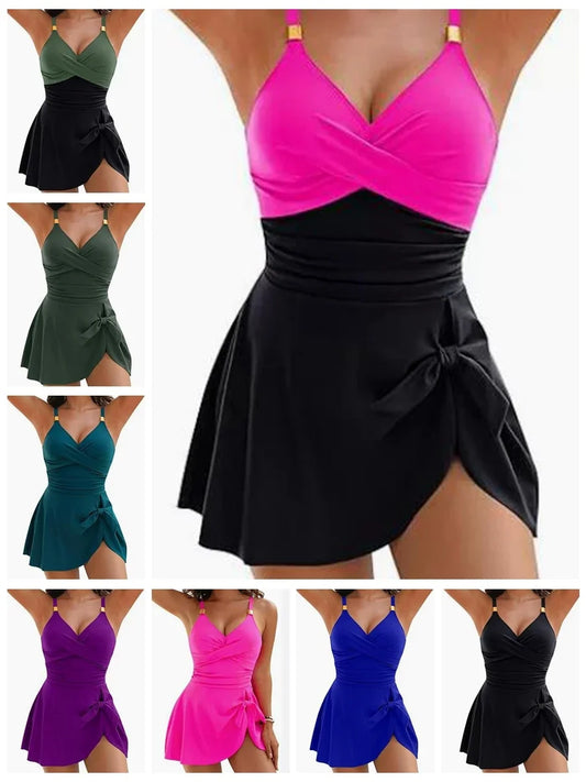 Women Swimdress Tummy Control  One Piece