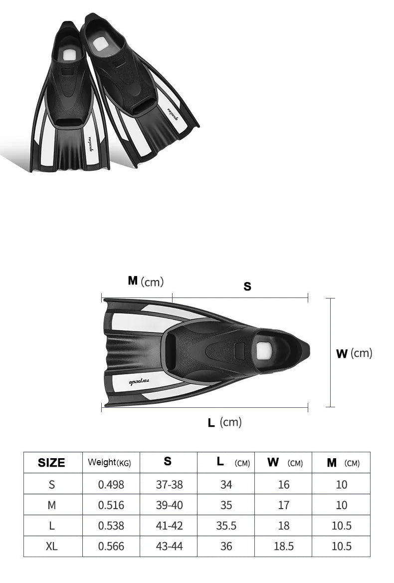 Swimming Diving Fins Rubber Snorkeling