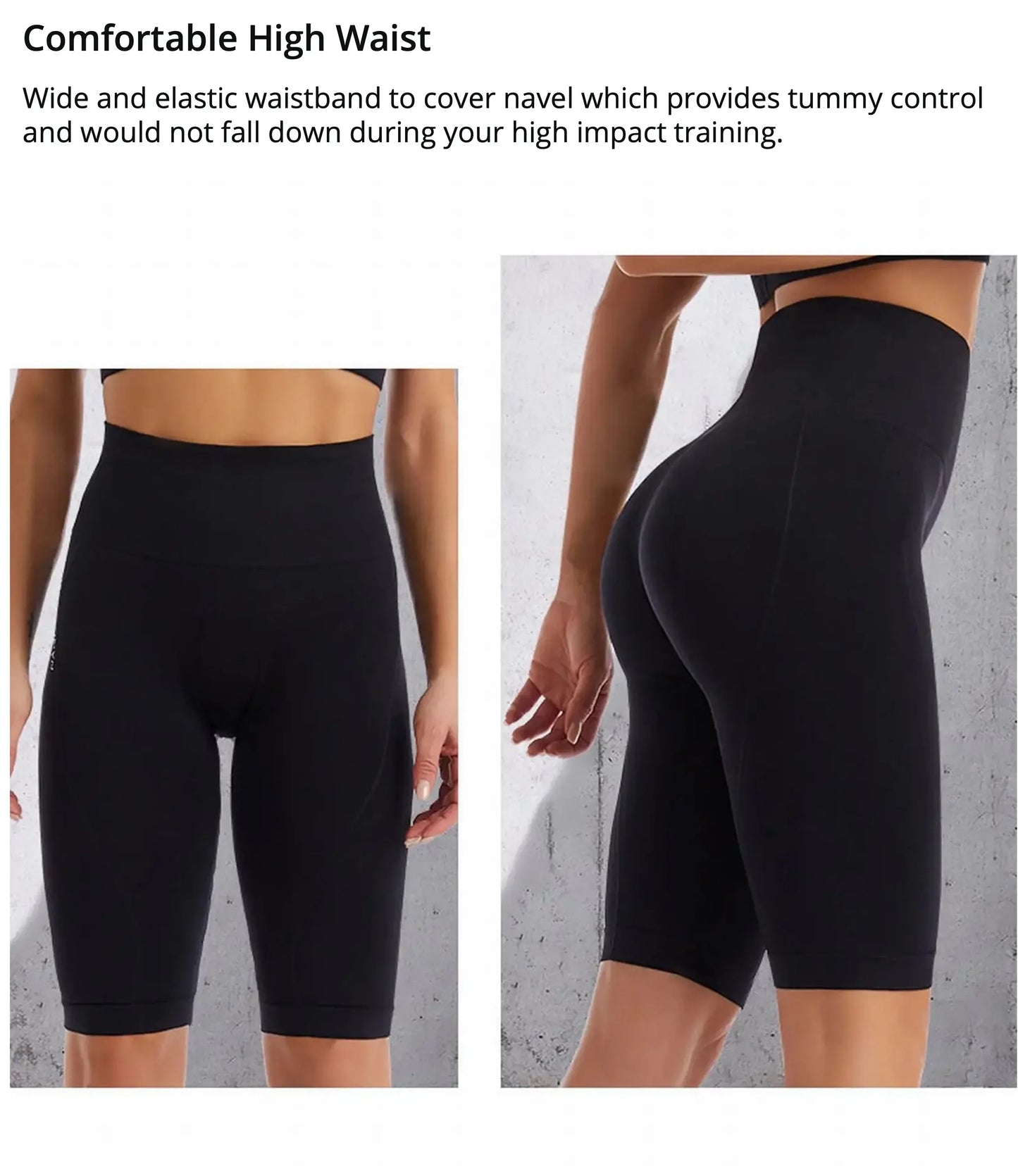 High-waist tummy control bike shorts