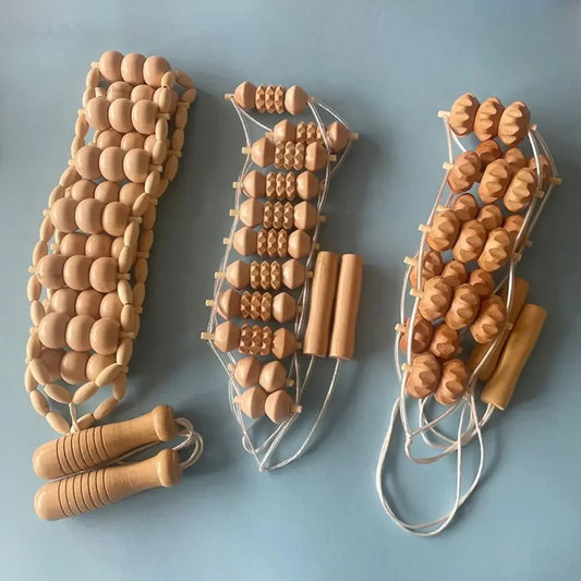 Wooden Massage Roller Rope