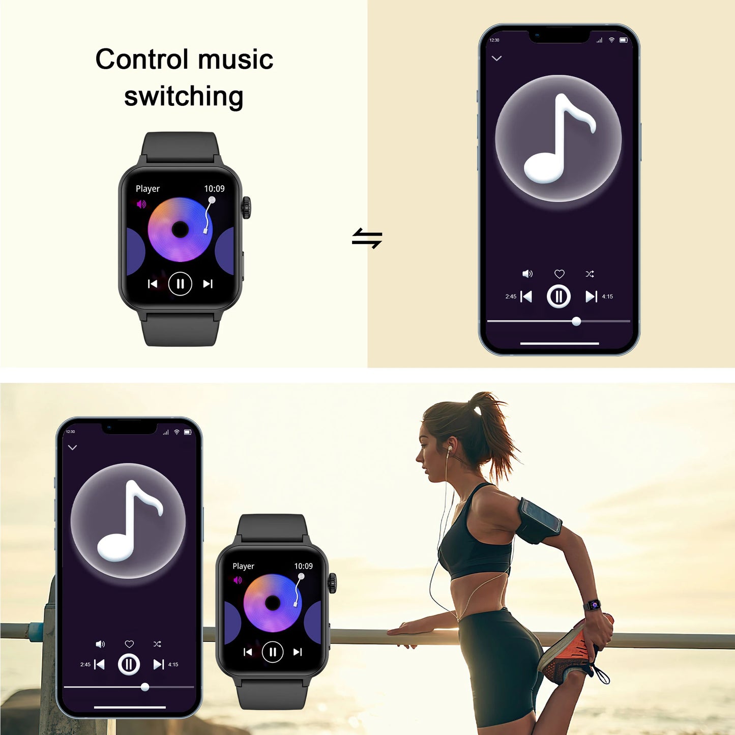 Waterproof Smart Watch/ Heart Rate Monitor for Android