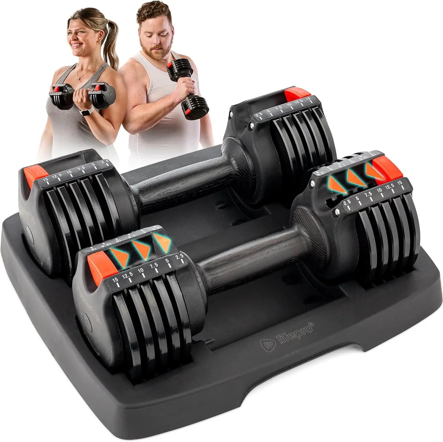 Adjustable Dumbbells Set -15lb 25lb 43lb