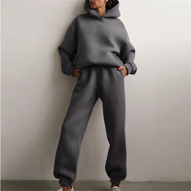 Two Pieces Oversized Women's Tracksuit Suit