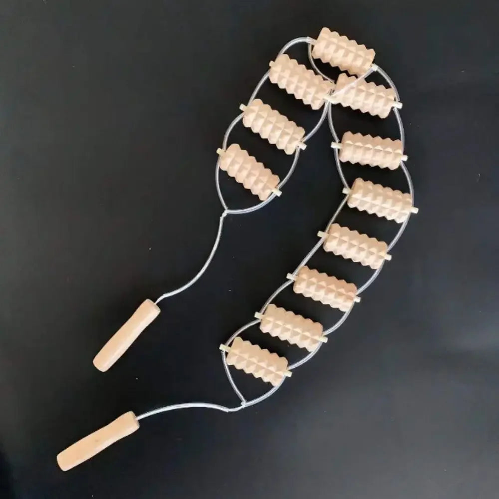 Wooden Massage Roller Rope