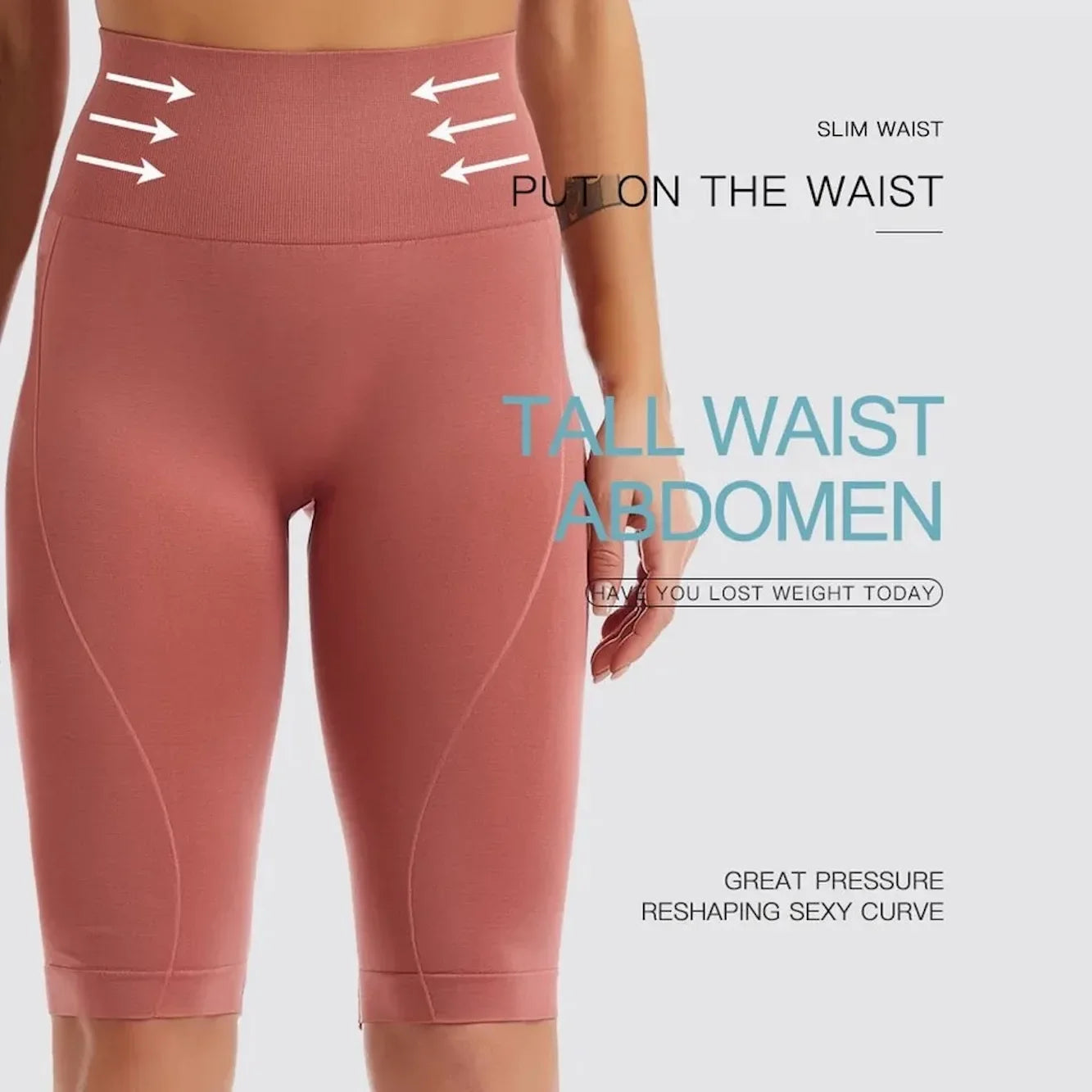 High-waist tummy control bike shorts