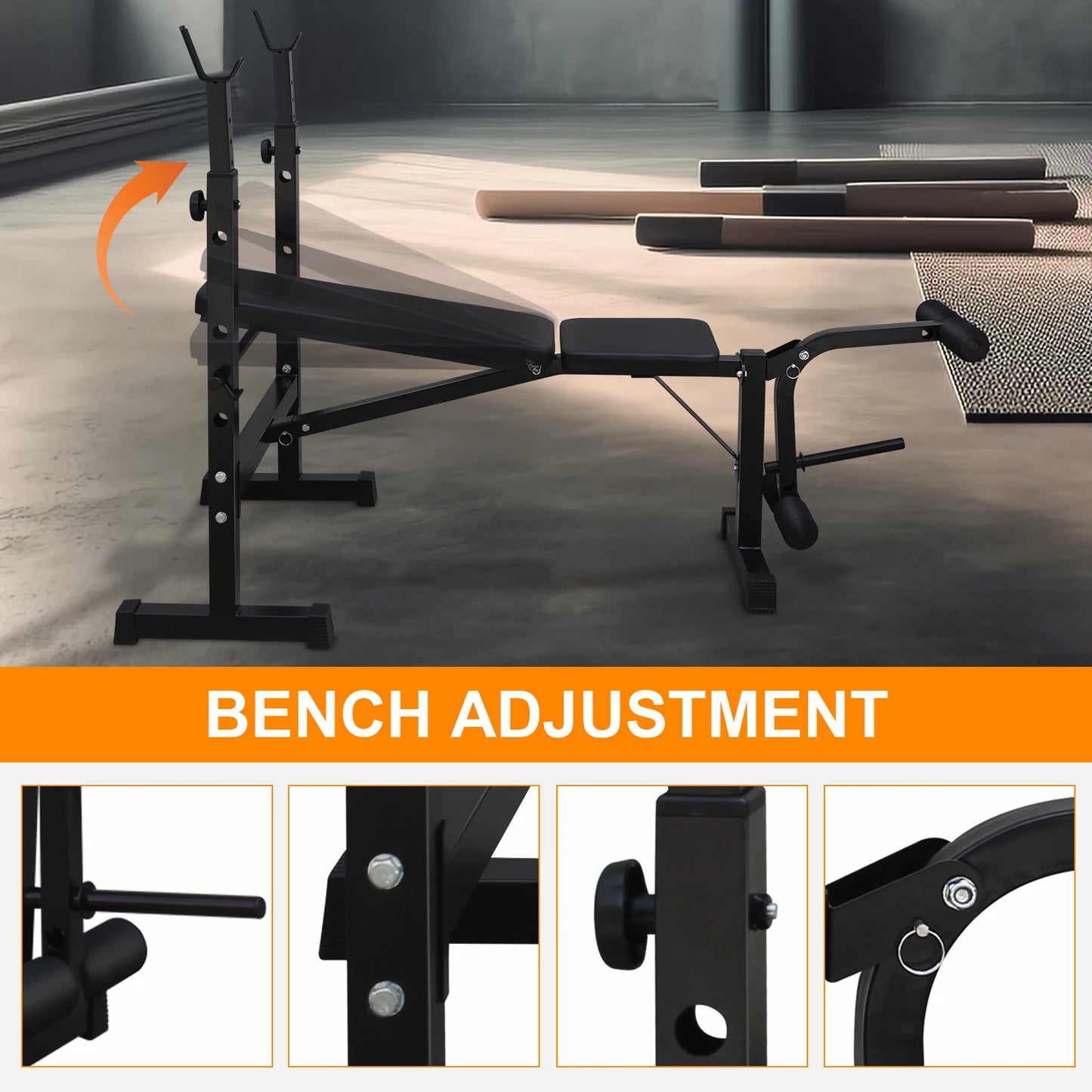 Weight Bench Press Set with Squat Rack