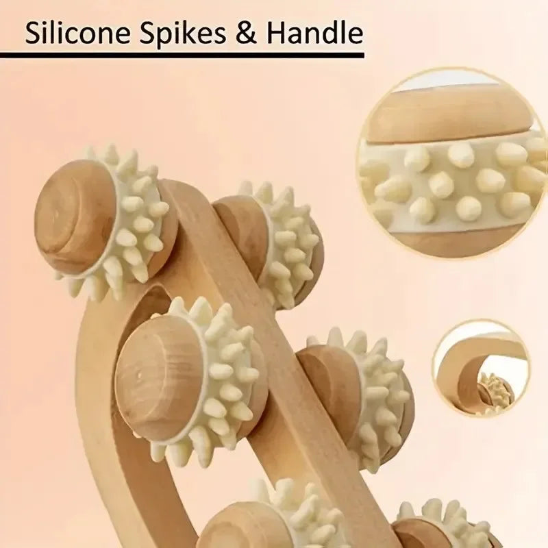 1 Pcs Wooden Massage Roller Tool
