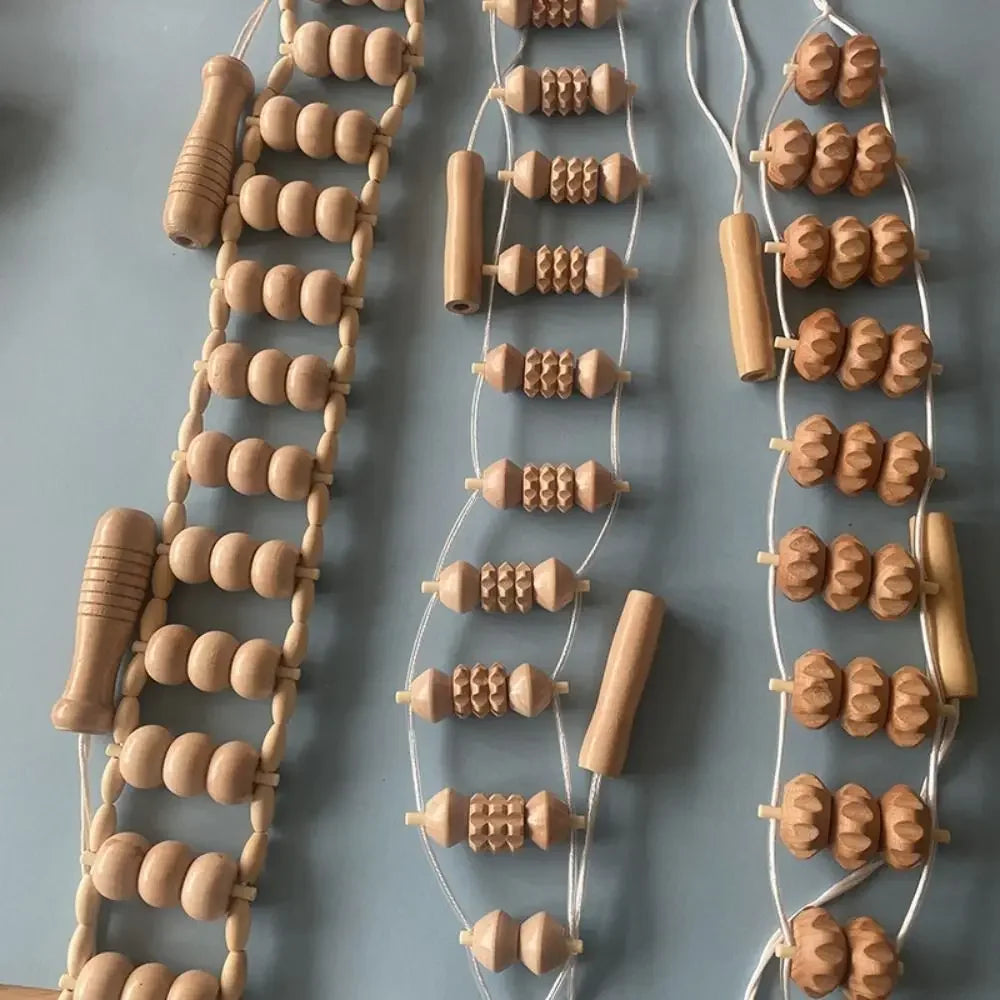 Wooden Massage Roller Rope