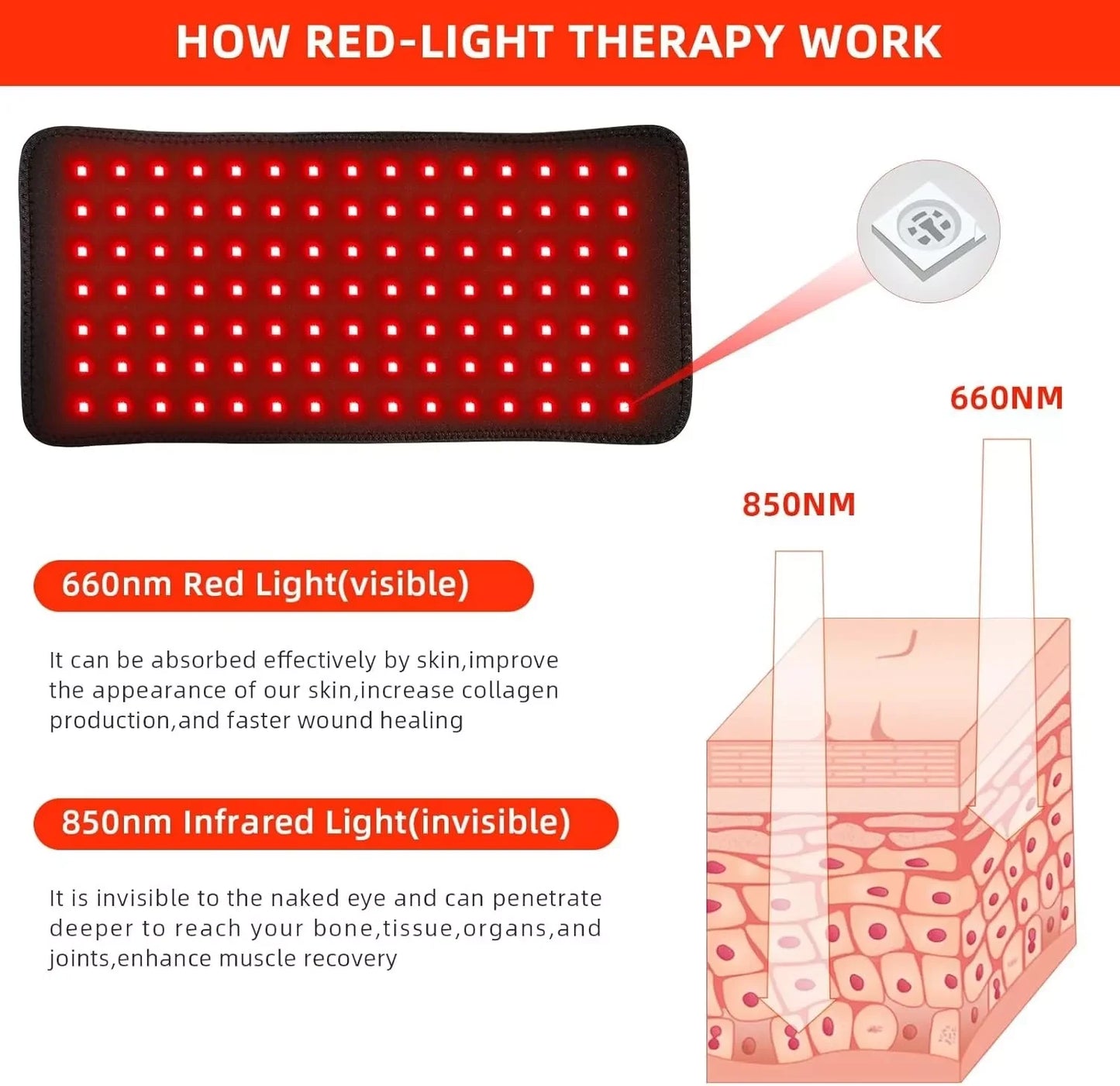 Infrared Light Therapy Pad for Body Fatigue