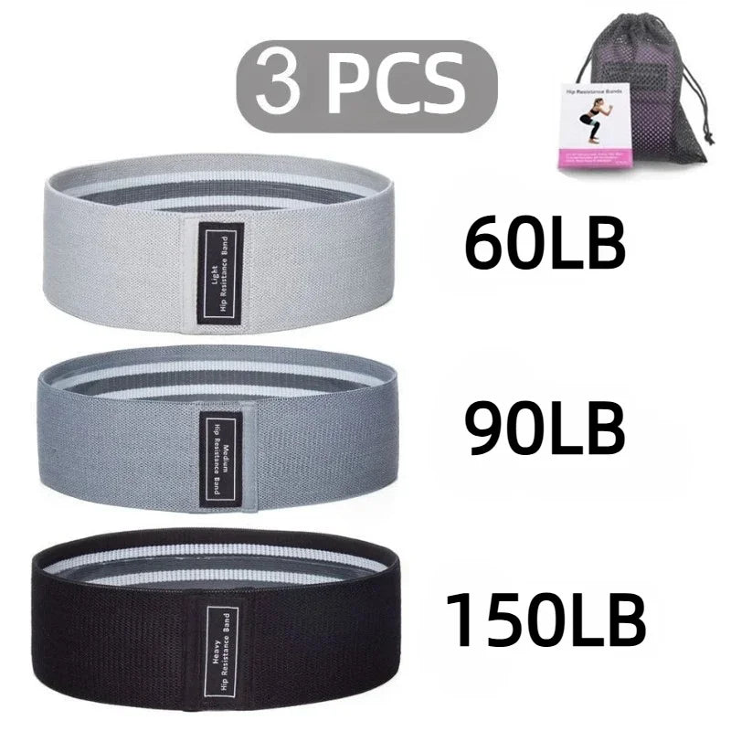 3Pcs Fabric Resistance Hip Booty Bands