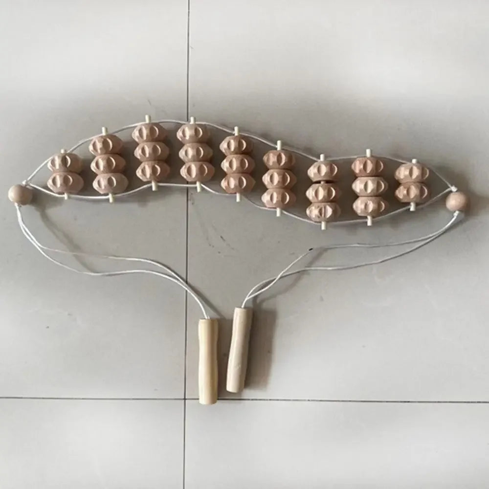 Wooden Massage Roller Rope