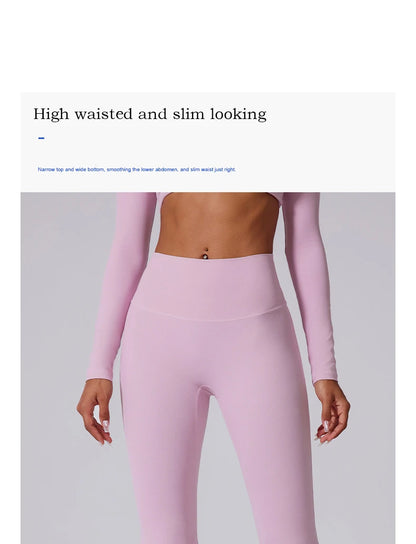 Women High Waist Tummy Control Flared Leggings