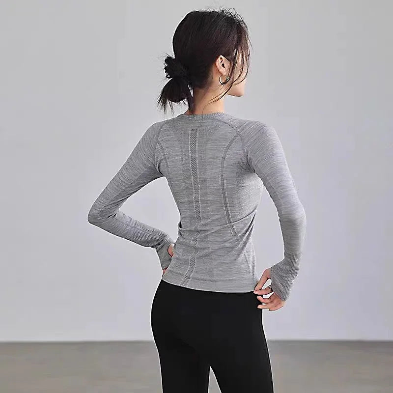 Seamless, Slim, Running Shirt, Winter