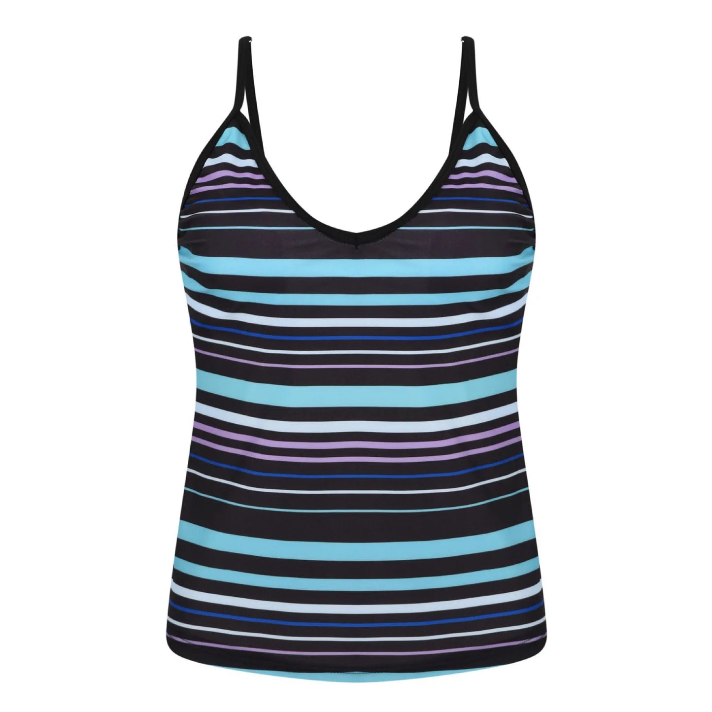 Striped Sleeveless Two Piece Swimsuit