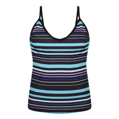 Striped Sleeveless Two Piece Swimsuit