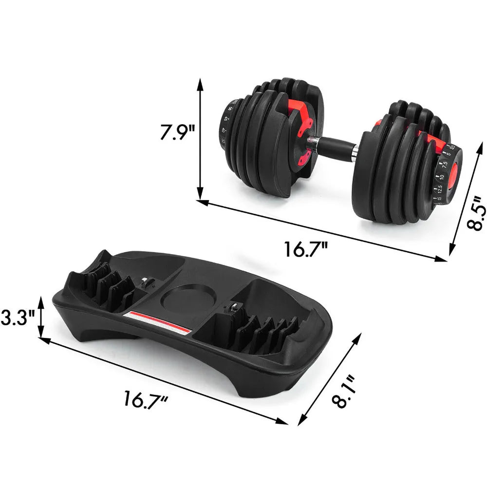Adjustable Dumbbell 24/40 KG 52.5/90 LBS