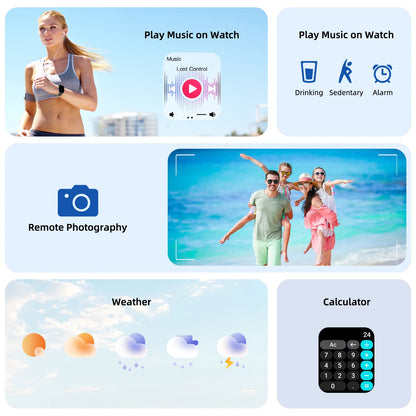 Call Smartwatch Health Monitor Waterproof Android