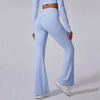 Women High Waist Tummy Control Flared Leggings