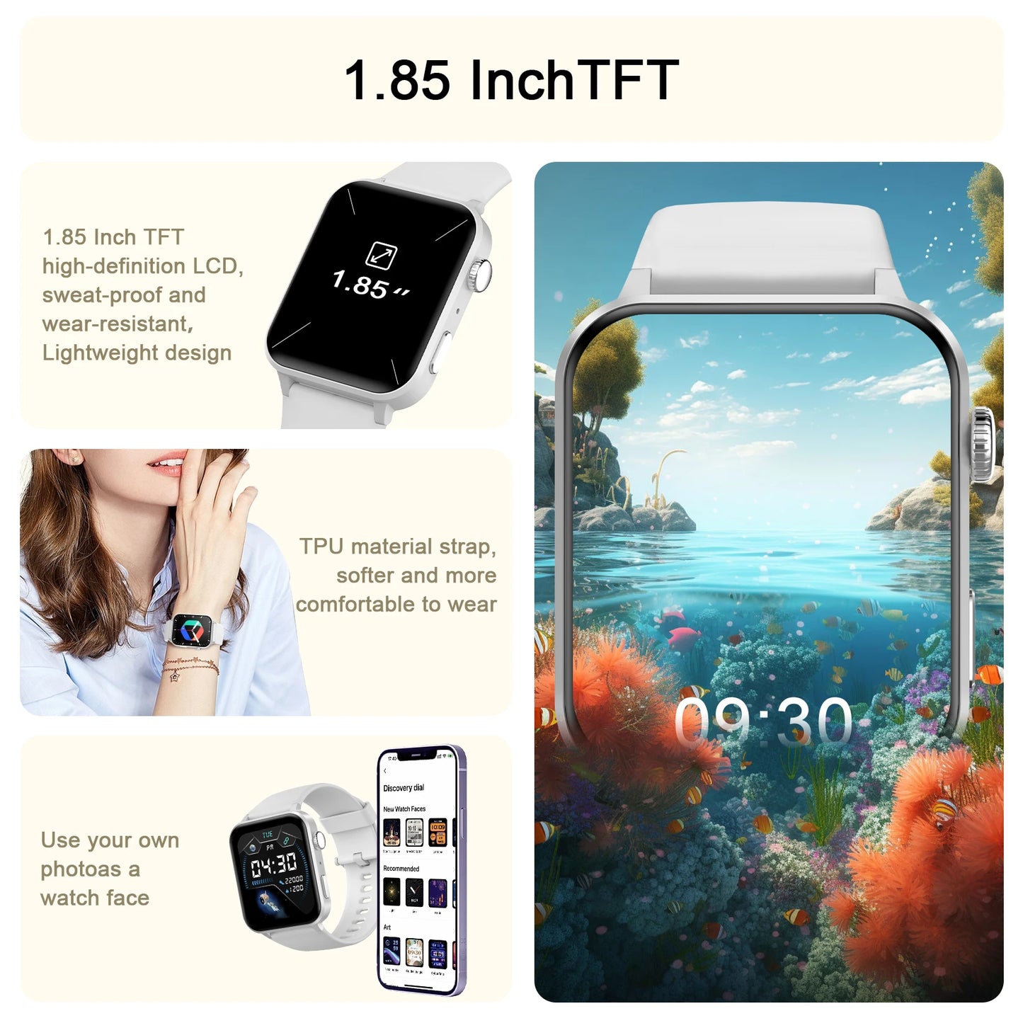 Waterproof Smart Watch/ Heart Rate Monitor for Android