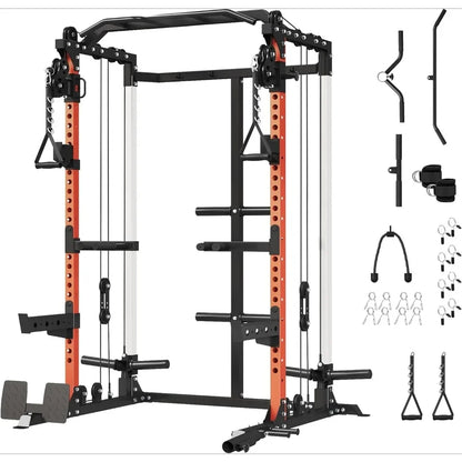 Power Cage with Dual Pulley System