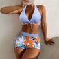 2 Pieces Plant Print Bikinis Set