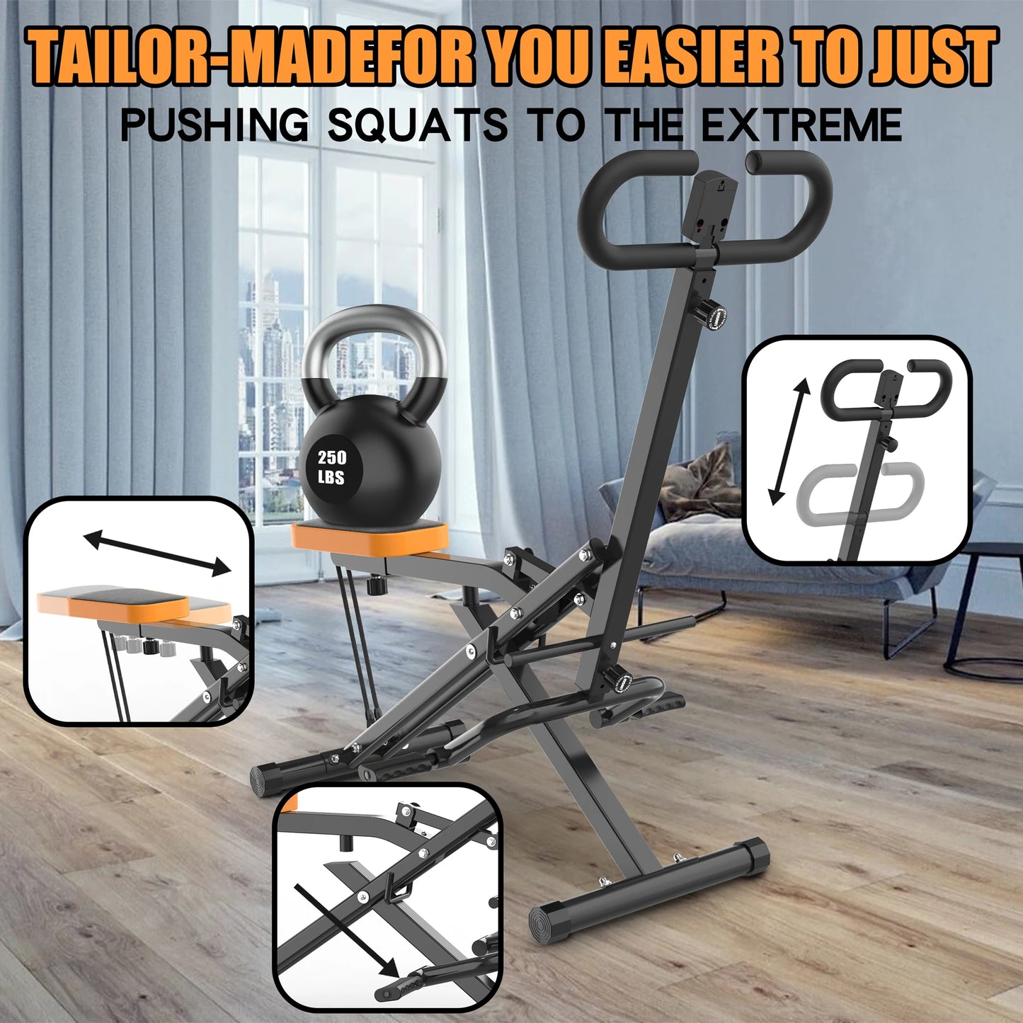 Fordable Resistance Band Squat Machine
