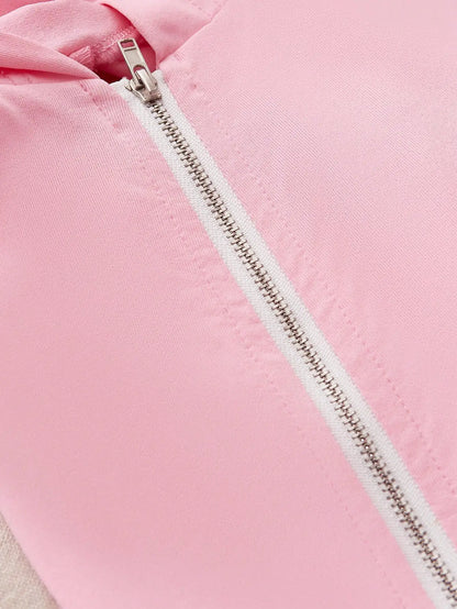 Women's Pink Zipper Sportswear Set