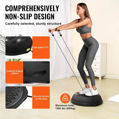 Half Exercise Ball Trainer with Resistance Band