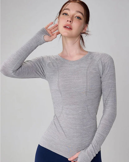 Seamless, Slim, Running Shirt, Winter