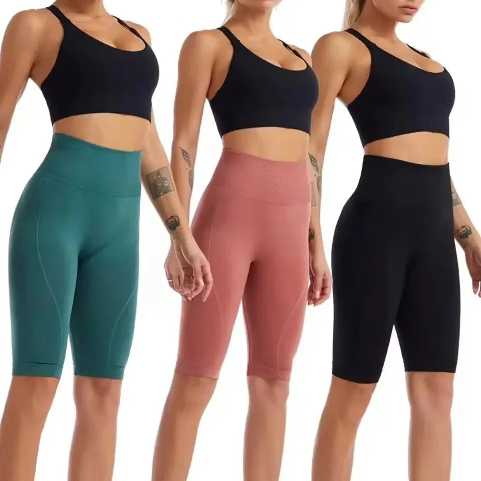 High-waist tummy control bike shorts