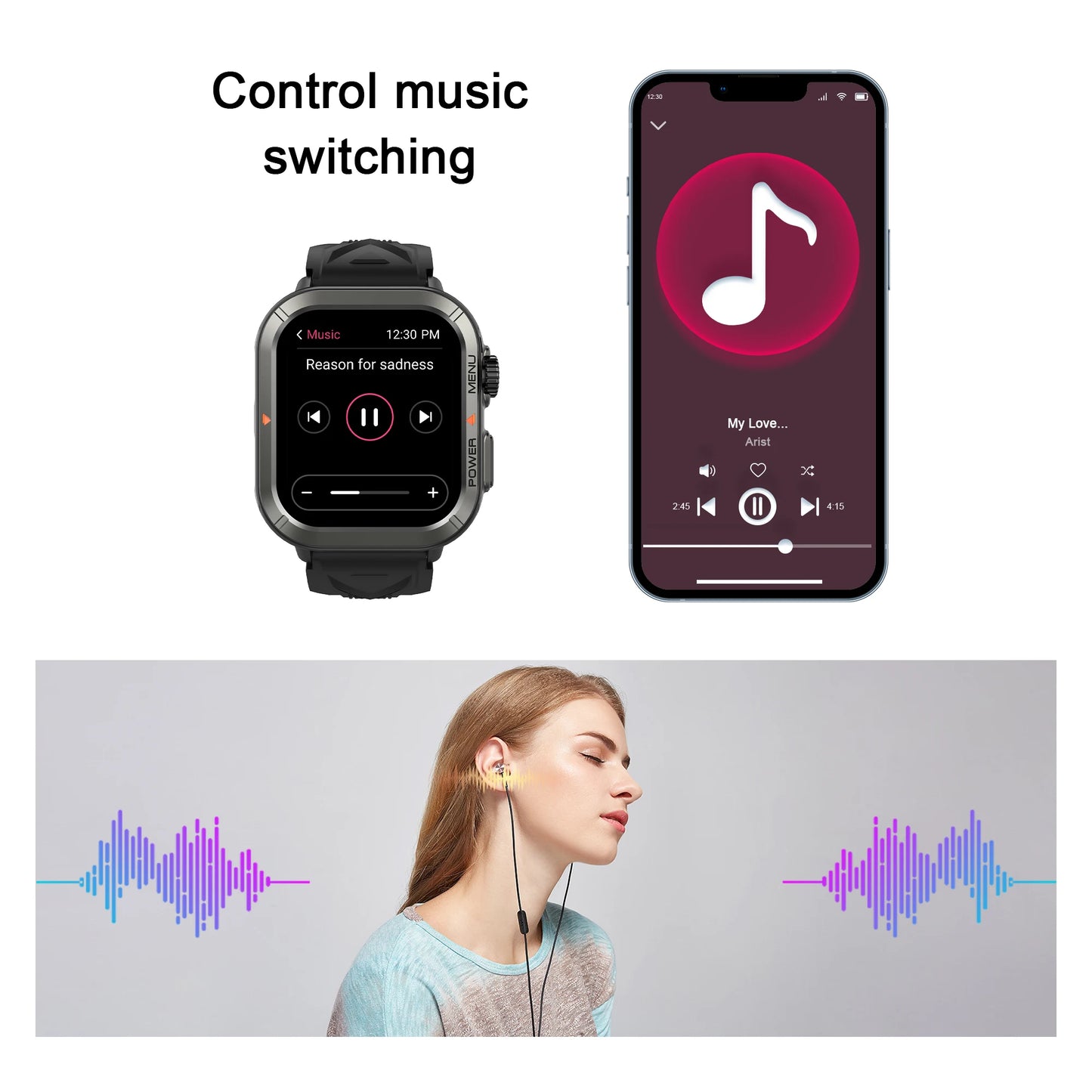 Waterproof Smartwatch Bluetooth Calling Fitness Tracking