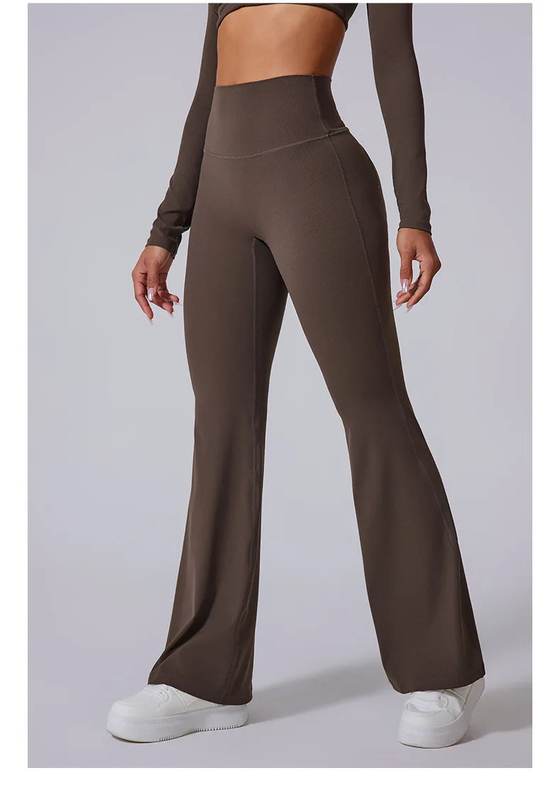 Women High Waist Tummy Control Flared Leggings